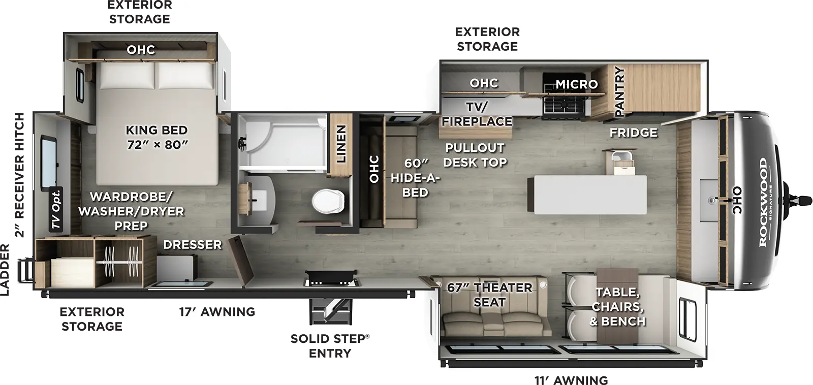 Rockwood Signature Travel Trailers 8339FK Floorplan